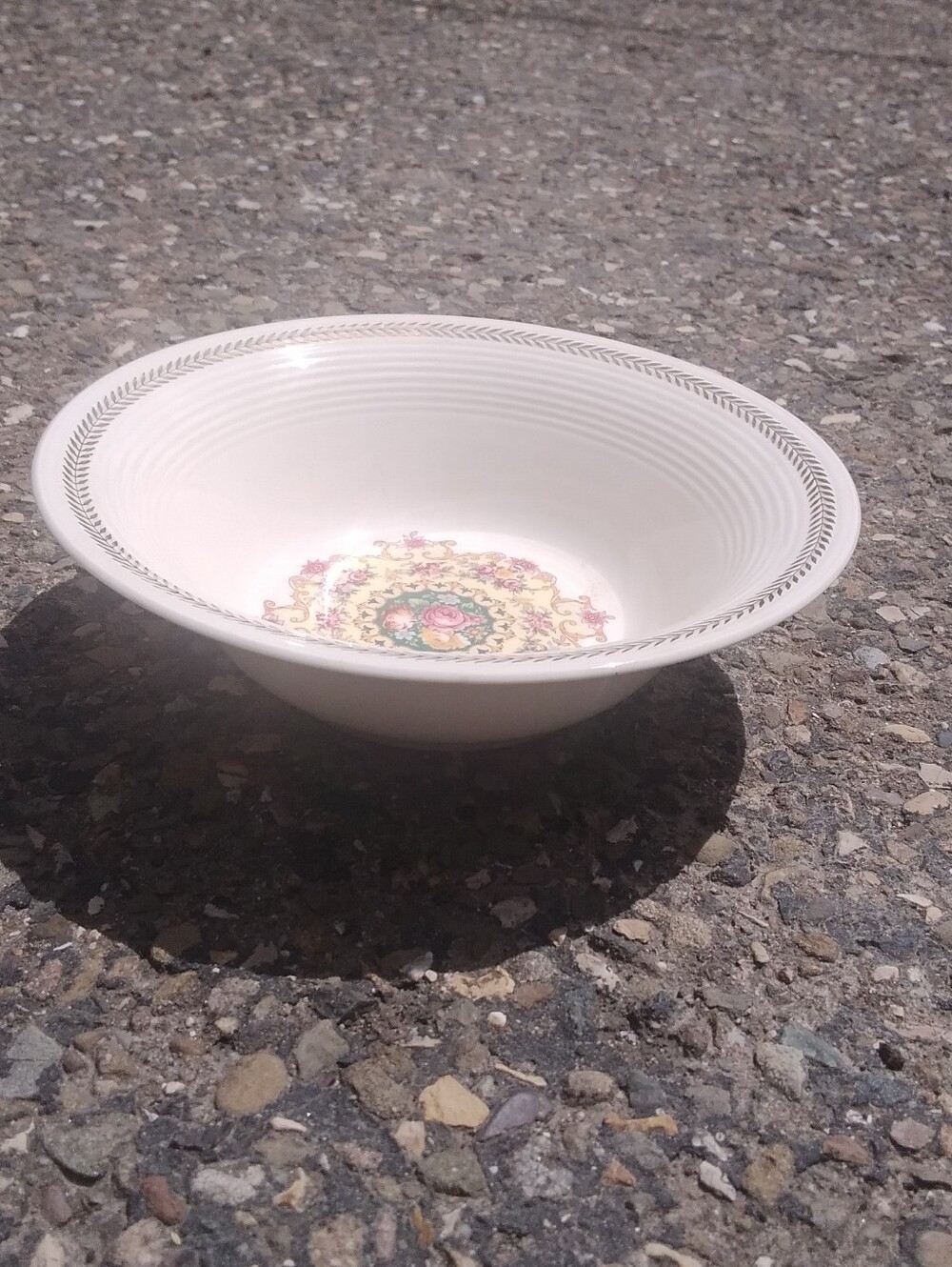 Western Royal Melody Limoges White Serving Bowl Roses 22k Gold Trim Vintage Serv - Picture 2 of 6
